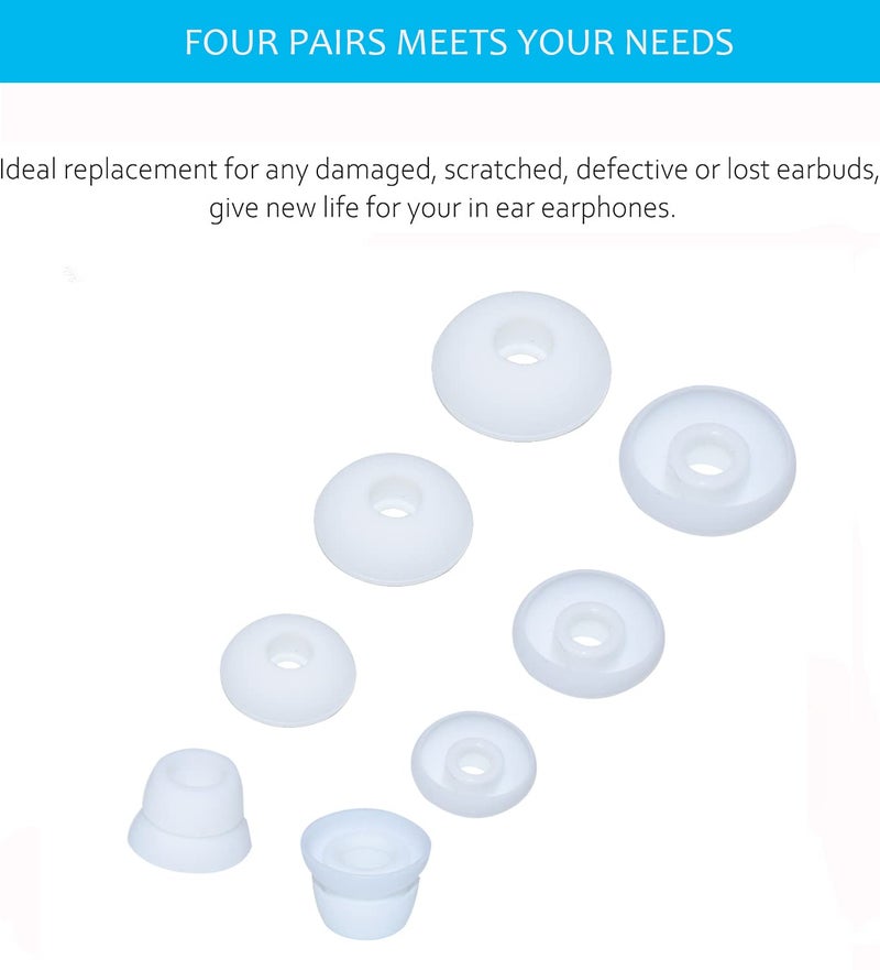 Sqrmekoko Replacement Silicone Eartips Earbuds Eargels for Beats by dr dre Powerbeats 3 Wireless Stereo Earphones (White) - Image 5